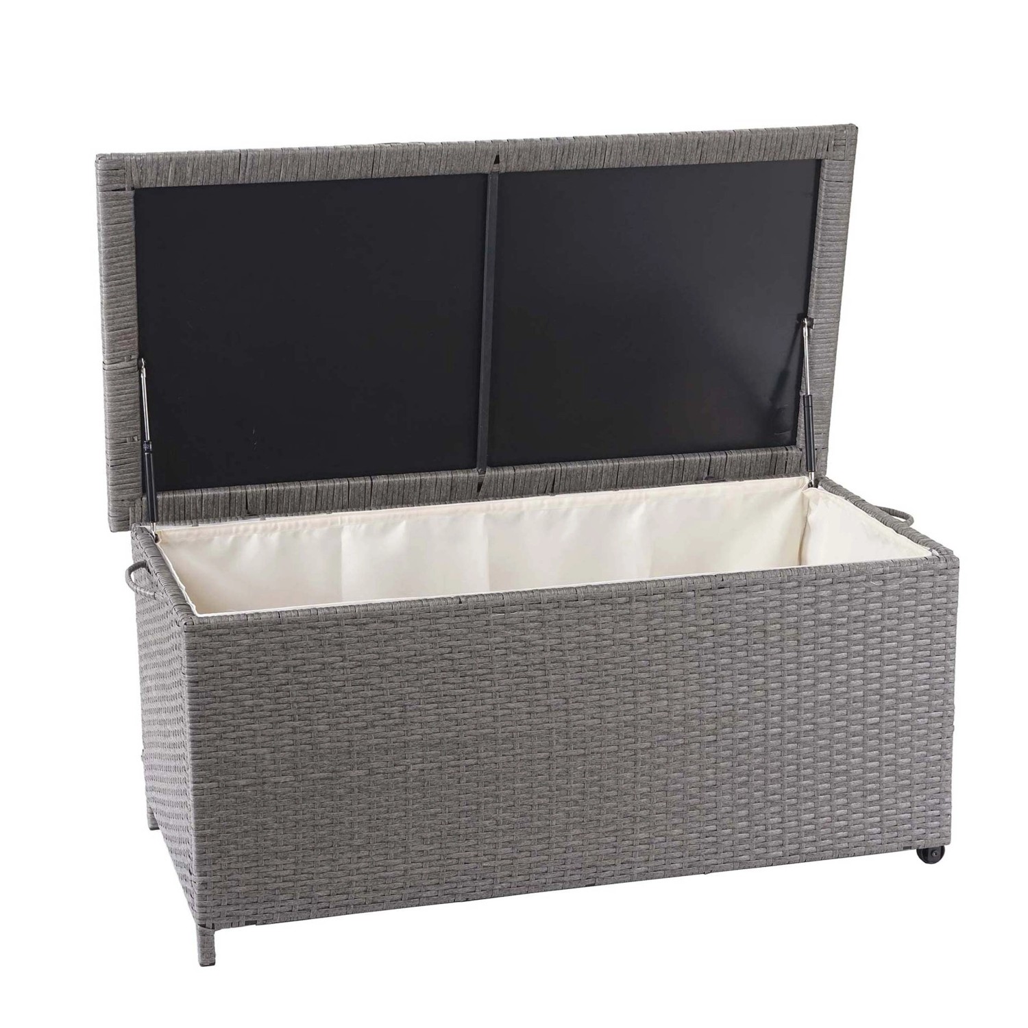 MCW Poly-Rattan Kissenbox D88 250l Premium Grau 51x115x59cm 250l günstig online kaufen