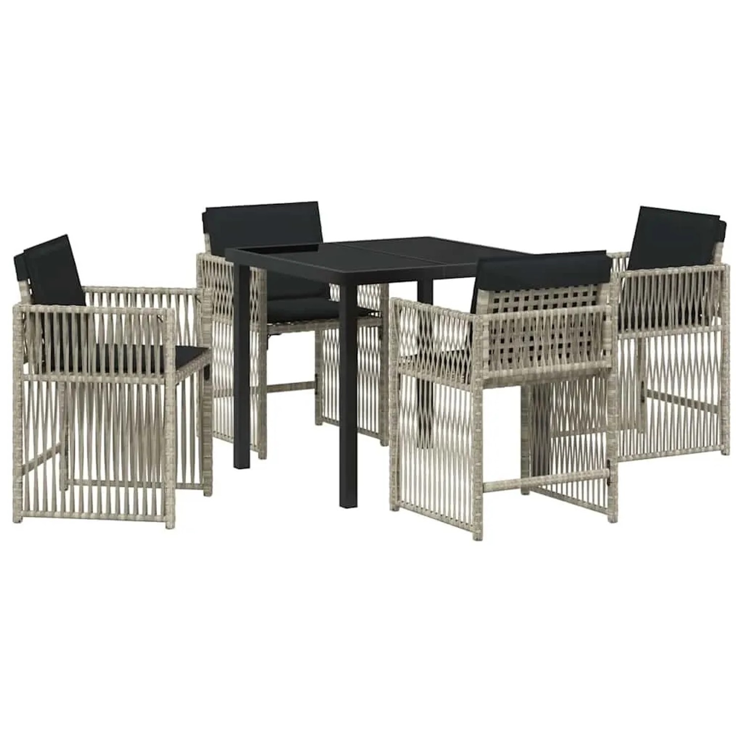 vidaXL Garten Essgruppe 5-Tlg Hellgrau Poly-Rattan 3380789 günstig online kaufen