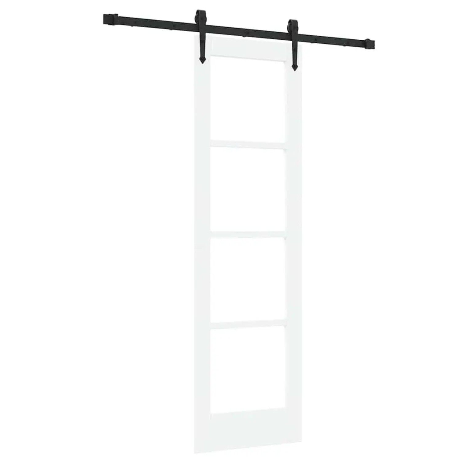 vidaXL Schiebetür ORKDAL Weiß 61 x 198,5 cm Massivholz Kiefer und Glas 3332434