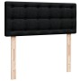 Schwarzes vidaXL Boxspringbett Kopfteil mit Stoffbezug und Knopfdetails, Holzfüße.
