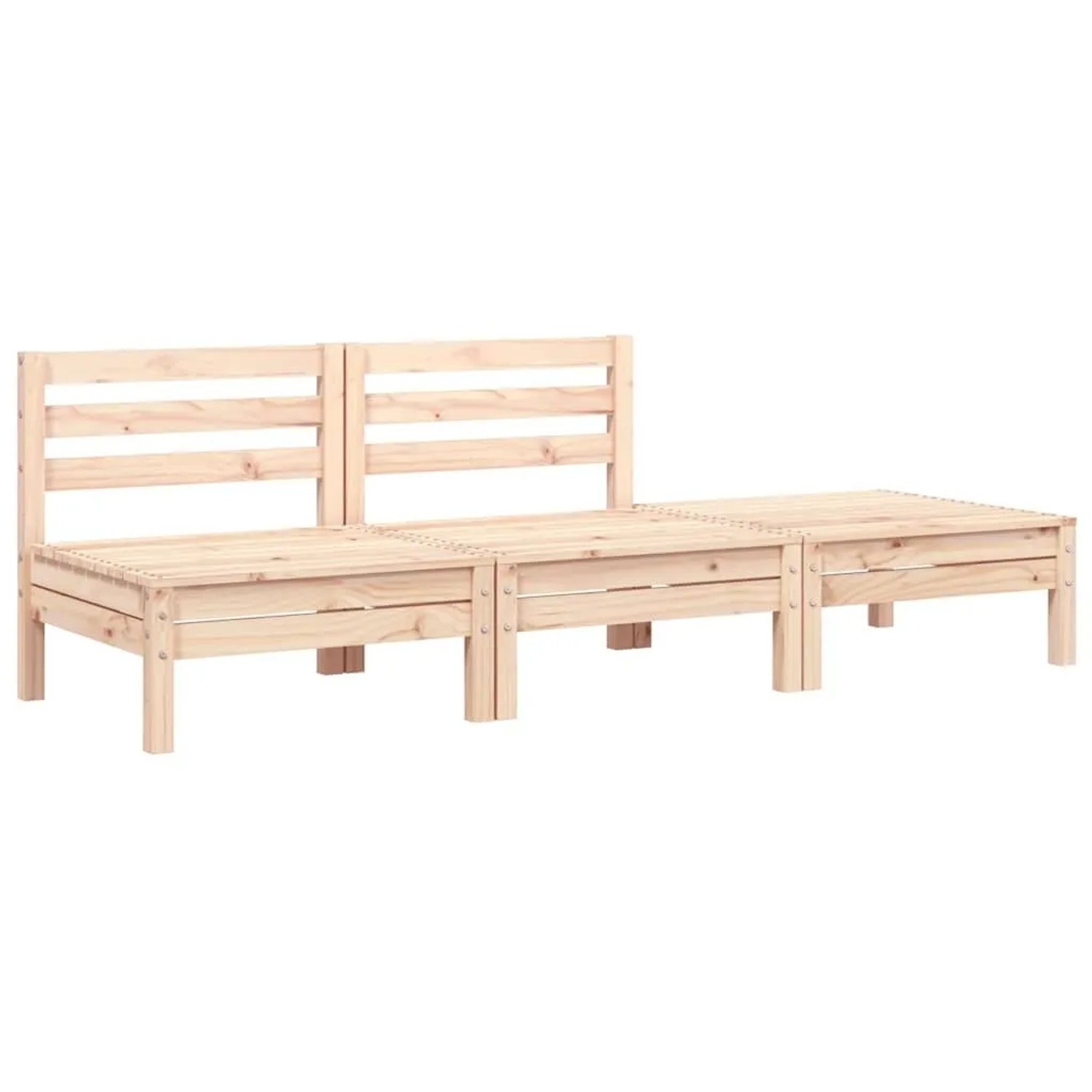vidaXL Gartensofa 3-Sitzer Massivholz Kiefer 838033