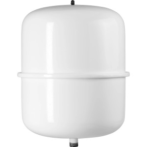 Weißes Membran-Druckausdehnungsgefäß, 25 l, für Heizungsanlagen.