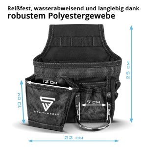 STAHLWERK Werkzeuggürtel aus Polyester, Handwerker Gürteltasche für Werkzeugschränke.