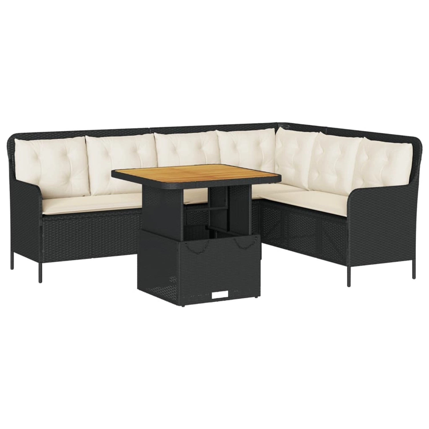 vidaXL 2-Tlg Garten-Sofagarnitur mit Auflagen Schwarz Poly Rattan 3262079 günstig online kaufen