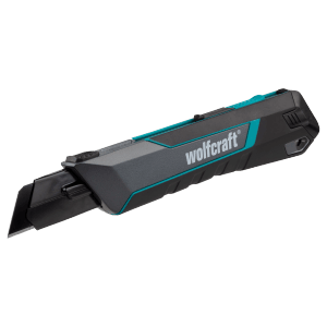 Wolfcraft Abbrechklingenmesser Dual 18 mm, Profi-Messer für Links- und Rechtshänder.