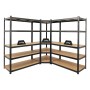 PROREGAL Mega Deal: Eckregal & 2 Schwerlastregale Taurus, 180x210x60 cm, schwarz. Ideal als Keller- oder Garagenregal.