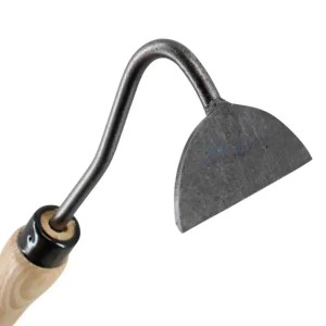 D&O Handhacke Halbmond aus Borstahl mit Holzstiel zum Jäten und zur Bodenbearbeitung.