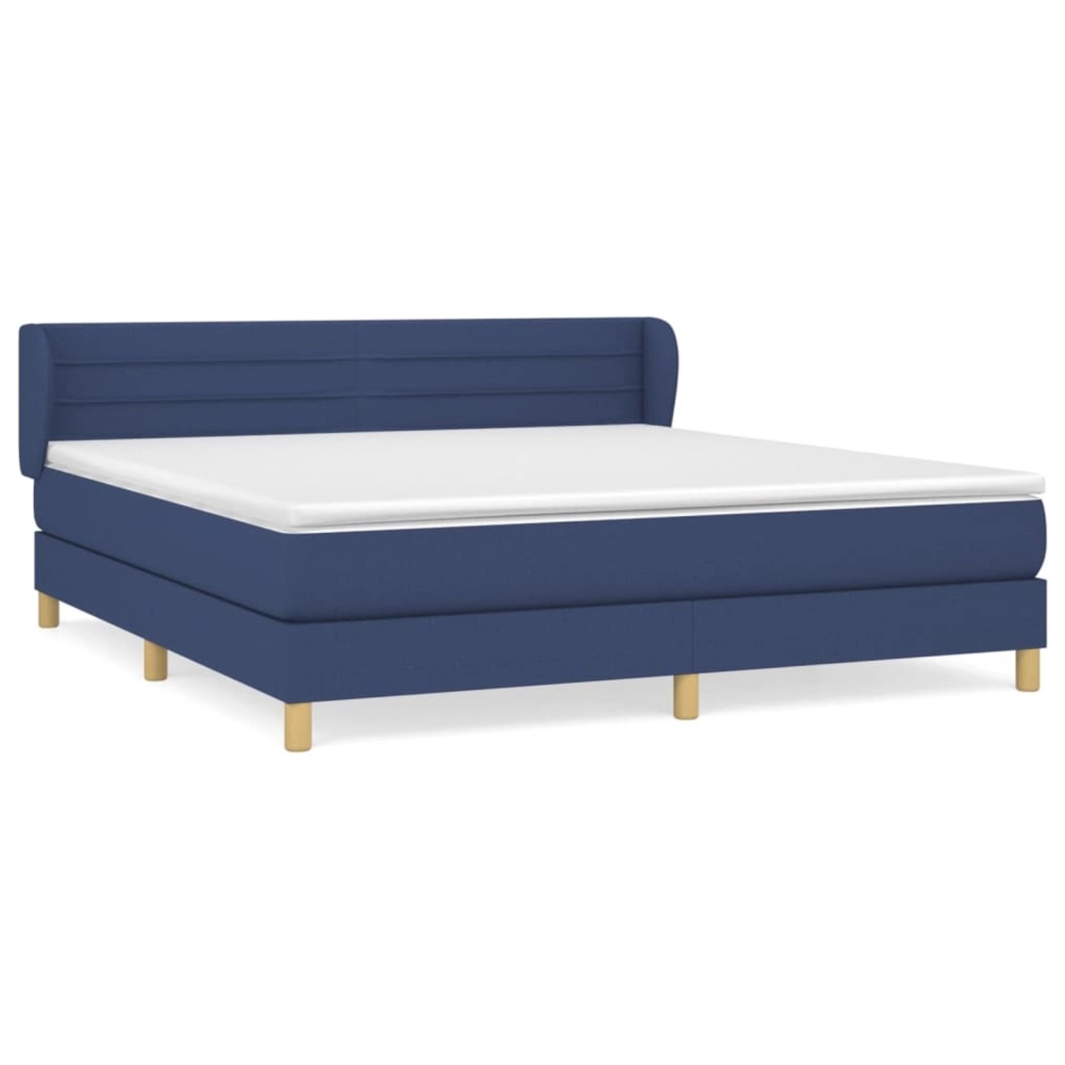 vidaXL Boxspringbett mit Matratze Blau 180x200 cm Stoff 3126907 günstig online kaufen