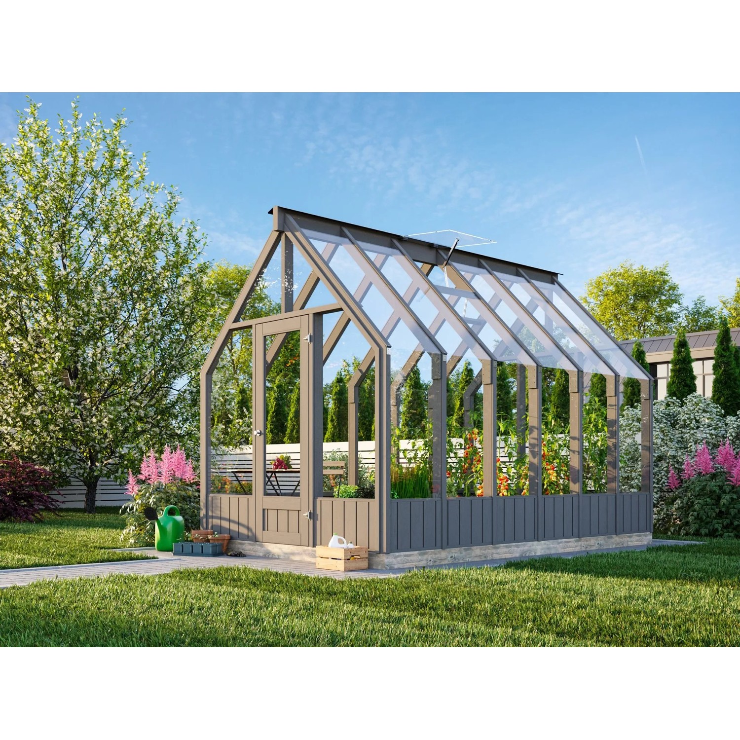Palmako Holz-Gartenhaus Emilia Satteldach Lackiert 240 cm x 363 cm 8,2 m²