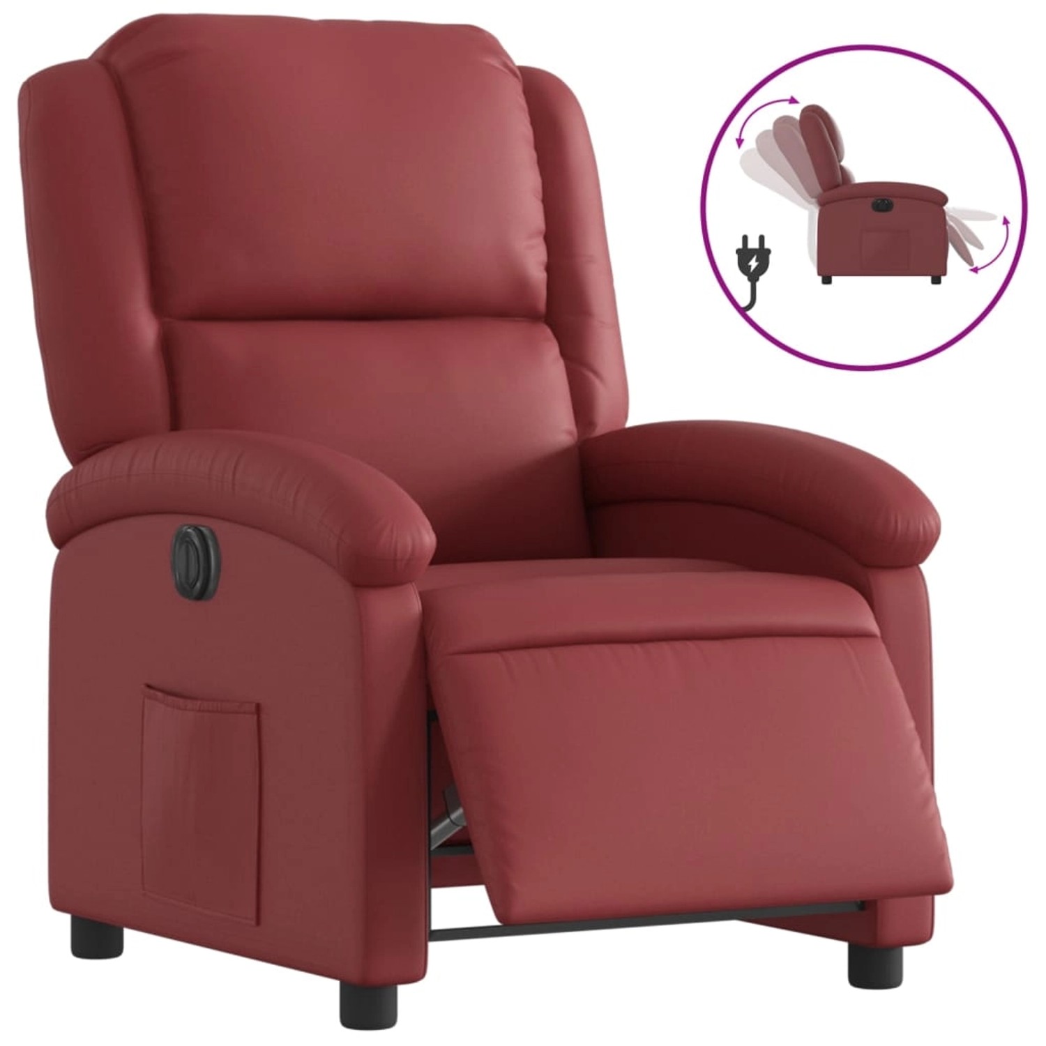 vidaXL Relaxsessel Elektrisch Weinrot Kunstleder 3204216 günstig online kaufen
