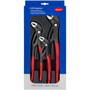 Knipex Cobra Zangenset, 3-teilig, Wasserpumpenzangen in verschiedenen Größen im Set.