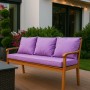 Lila Setgarden Bankkissen für 2-Sitzer Gartenbank, 100x60 + 2x50x56 cm.