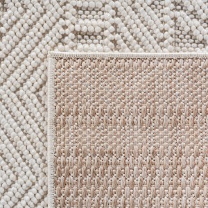 Detailansicht: Ayyildiz Flachgewebeteppich Helix 2202 in Creme, runder Teppich.