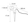 Schwarzer QAZQA Gartenstrahler Done mit Kabel und Stecker, geeignet für GU10 Leuchtmittel und den Außenbereich.