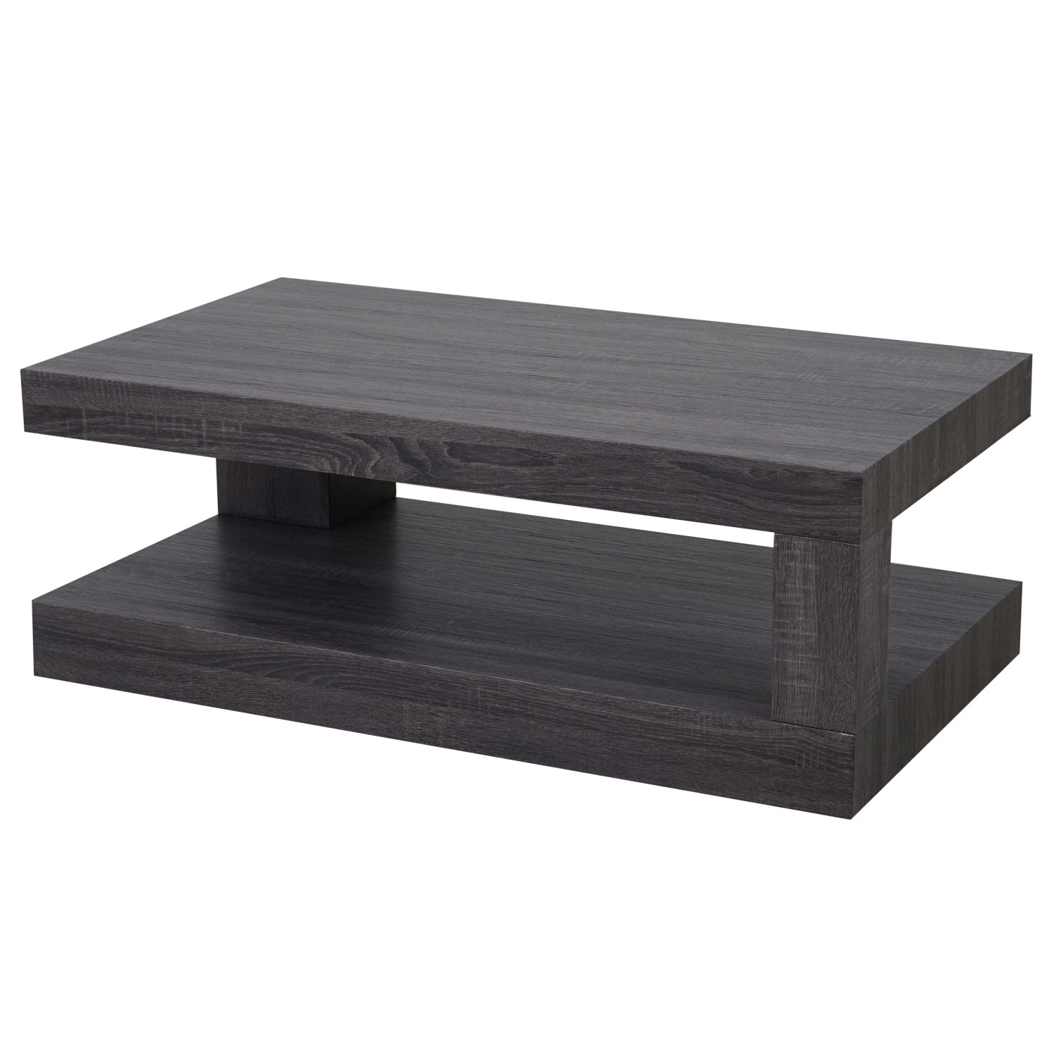 MCW Couchtisch A32 3D-Struktur Schwarze Eicheoptik günstig online kaufen