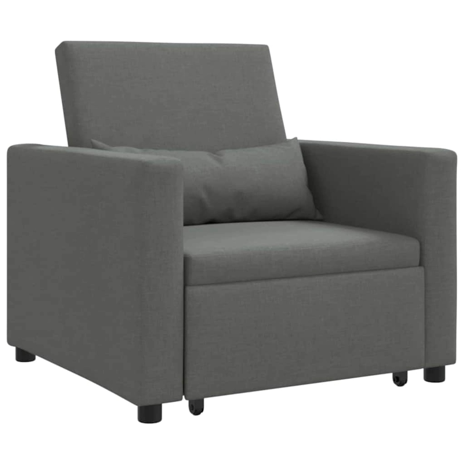 vidaXL Einzel-Schlafsofa mit Rädern Dunkelgrau 90 x 165 x 87 cm Stoff 42002685