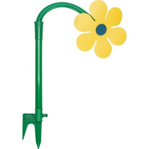 Gelbe Sprinklerblume für Gartenbewässerung und Wasserspiele. Der Rasensprenger ist mit gängigen Schlauchsystemen kompatibel.