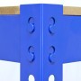 Detailaufnahme: Blaue Monstershop Q Rax Werkbank (100 cm) mit Schlüssellochmechanismus.
