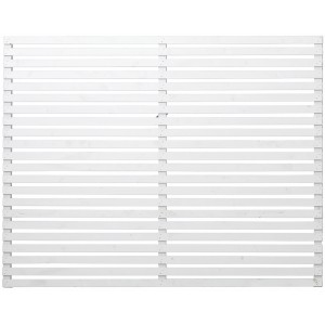 Weißer Sichtschutzzaun Tokyo aus Nadelholz, 180x140 cm, mit horizontalen Leisten für Garten & Terrasse.