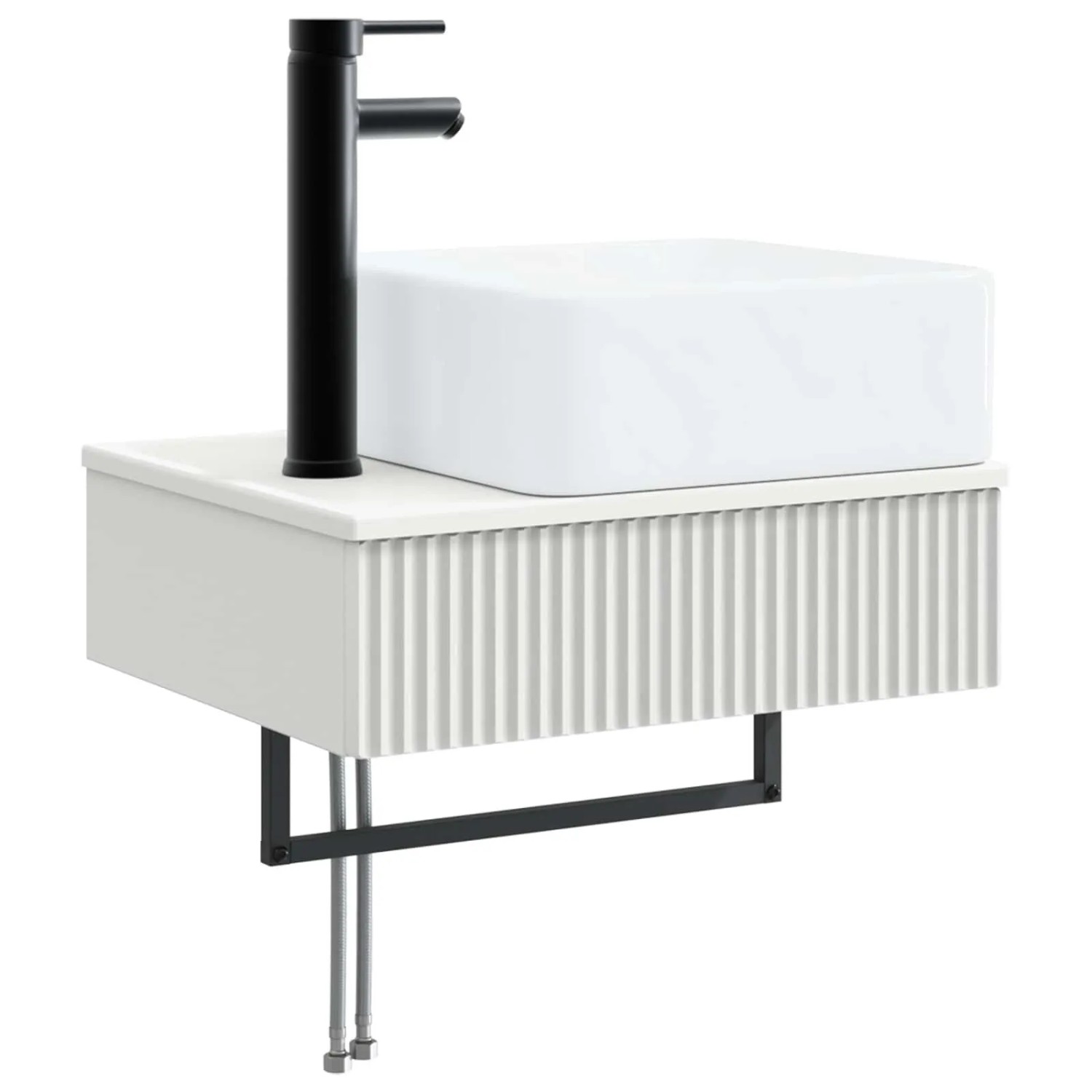 vidaXL Wandmontiertes Waschbecken Weiß 50 x 41 x 39 cm Holzwerkstoff 890188