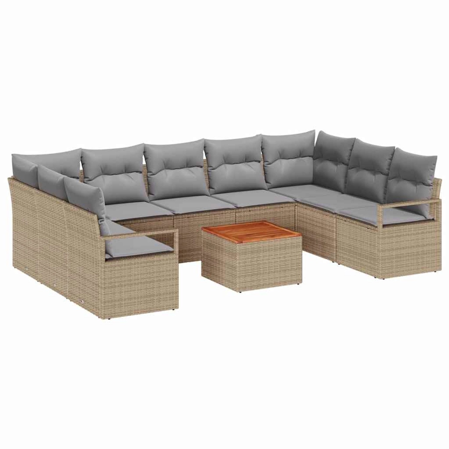 vidaXL Garten-Sofa-Set 10-Tlg Beige Hellgrau 3356418 günstig online kaufen