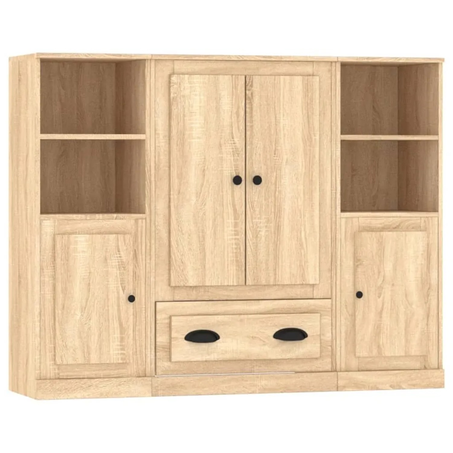 vidaXL Highboards 3-Tlg Sonoma-Eiche Holzwerkstoff 3185322