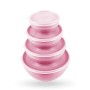 ProHome Vorratsdosen, 4er Set, rund, rosa. Frischhaltedosen für die Küche.