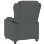Dunkelgrauer Relaxsessel elektrisch, Stoff, Rückansicht. Loungesessel mit Ohren und Armlehnen.