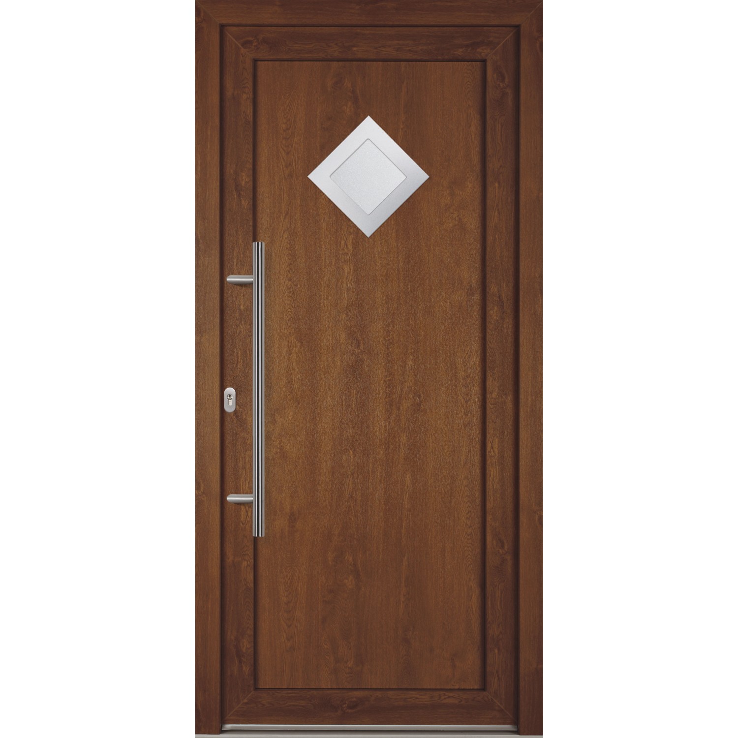Haustür G7432S2 Schwenkhakenschloss Weiß-Oak DIN L auf Maß