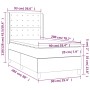 vidaXL Boxspringbett Creme 90x200 cm mit Matratze, Stoffbezug, Größenangaben.