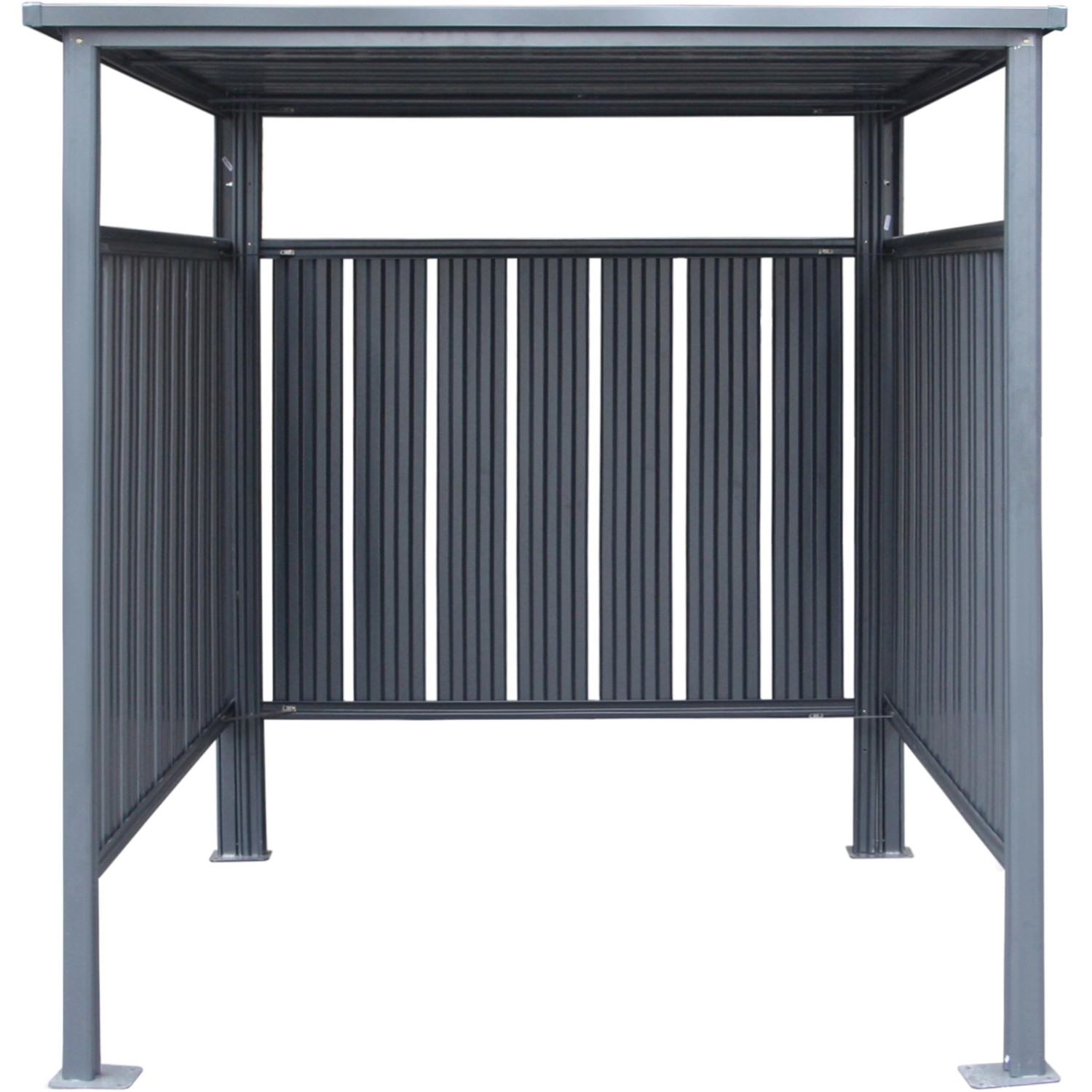 Westmann Fahrradunterstand, anthrazitfarbene Terrassenüberdachung aus Stahl, 180x200 cm.