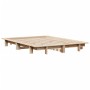 Massivholzbett 120x190 cm aus unbehandeltem Kiefernholz mit Lattenrost. Schlichtes Bettgestell.