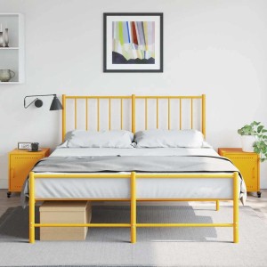 vidaXL Nachttische 2 Stk, Senfgelb 36x39x43,5 cm Stahl 846621