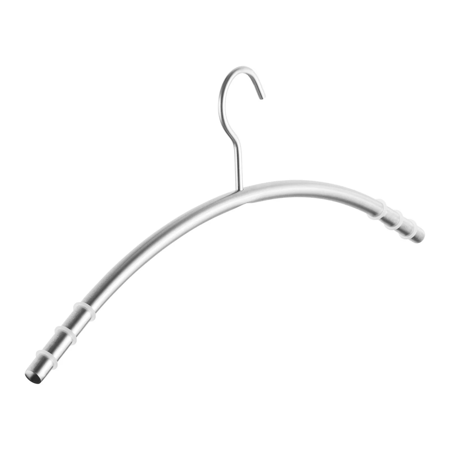 SOTECH Design Kleiderbügel mit Antirutsch Ringen Edelstahl Gebürstet Ø12 mm x 433 mm Rundrohr mit Haken