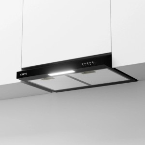 CIARRA Unterbauhaube 60cm, schwarze Dunstabzugshaube mit LED-Beleuchtung.