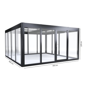 SunElements Gartenhaus SunGarden Energy 4.4, anthrazit-metallic, 19,6 m², mit Photovoltaikmodulen.