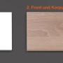 Flex-Well Musterpaket für Küchenzeile: Weiß, Sonoma Eiche Dekor, Griff, Arbeitsplatte.