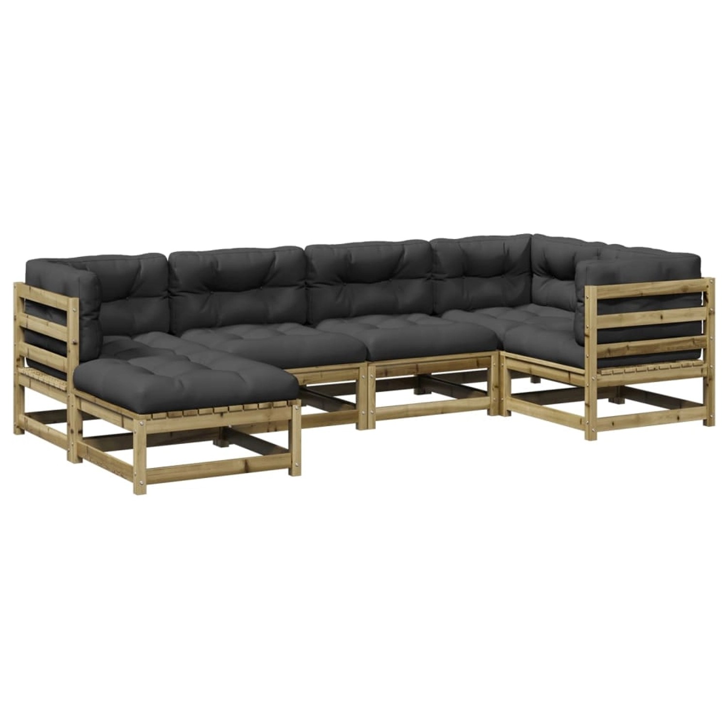 vidaXL 6-Tlg Garten-Sofagarnitur mit Kissen Kiefernholz Imprägniert 3299526 günstig online kaufen