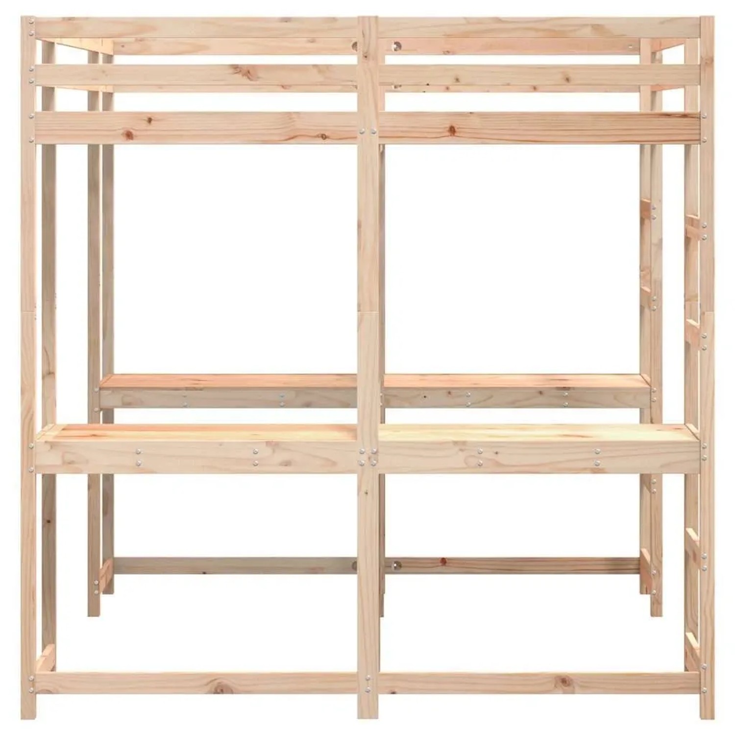 vidaXL Hochbett mit Schreibtisch & Leiter 160x200 cm Massivholz Kiefer 3284233_7