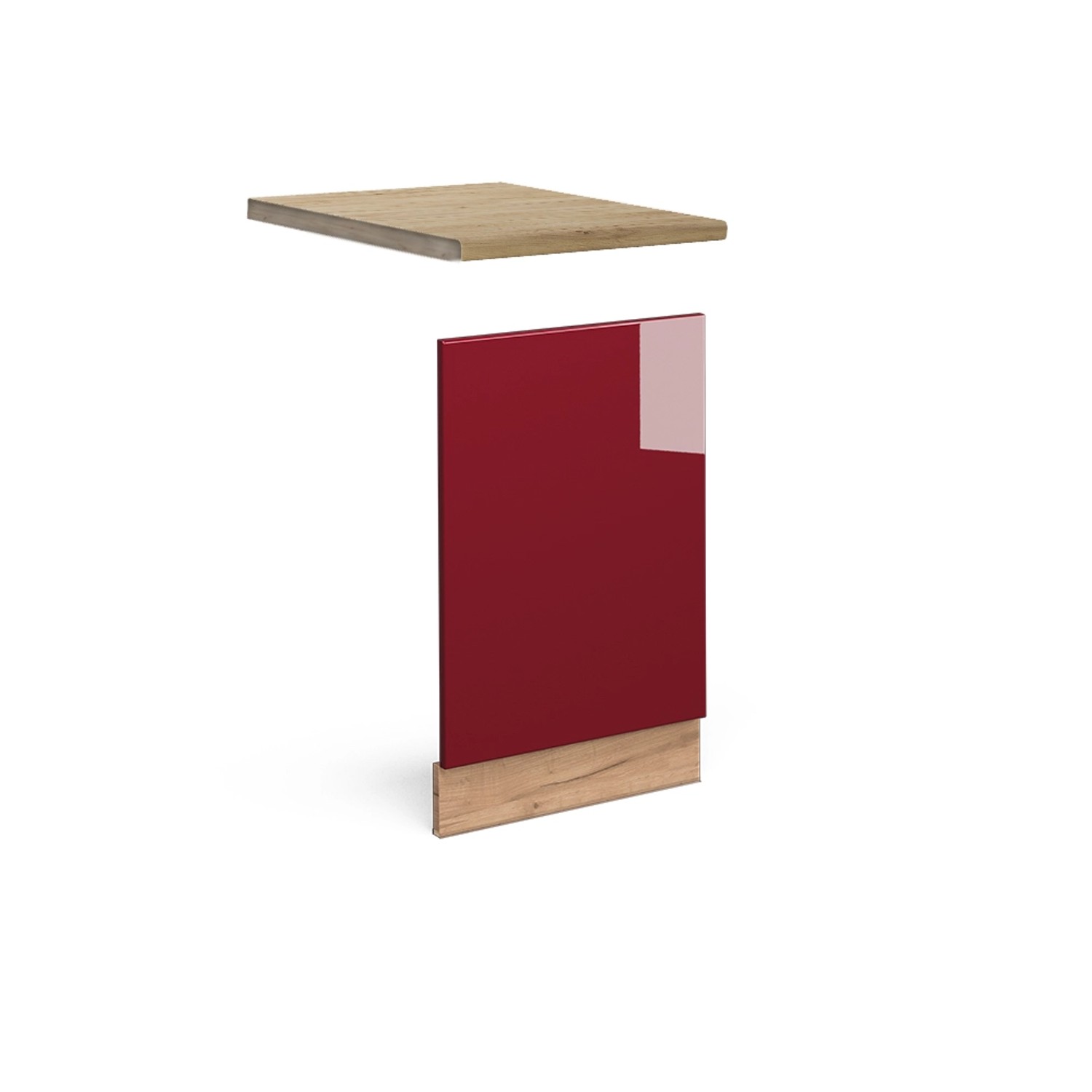 Vicco Frontblende Fame-Line Bordeaux Hochglanz/Goldkraft Eiche 45 cm AP Eiche