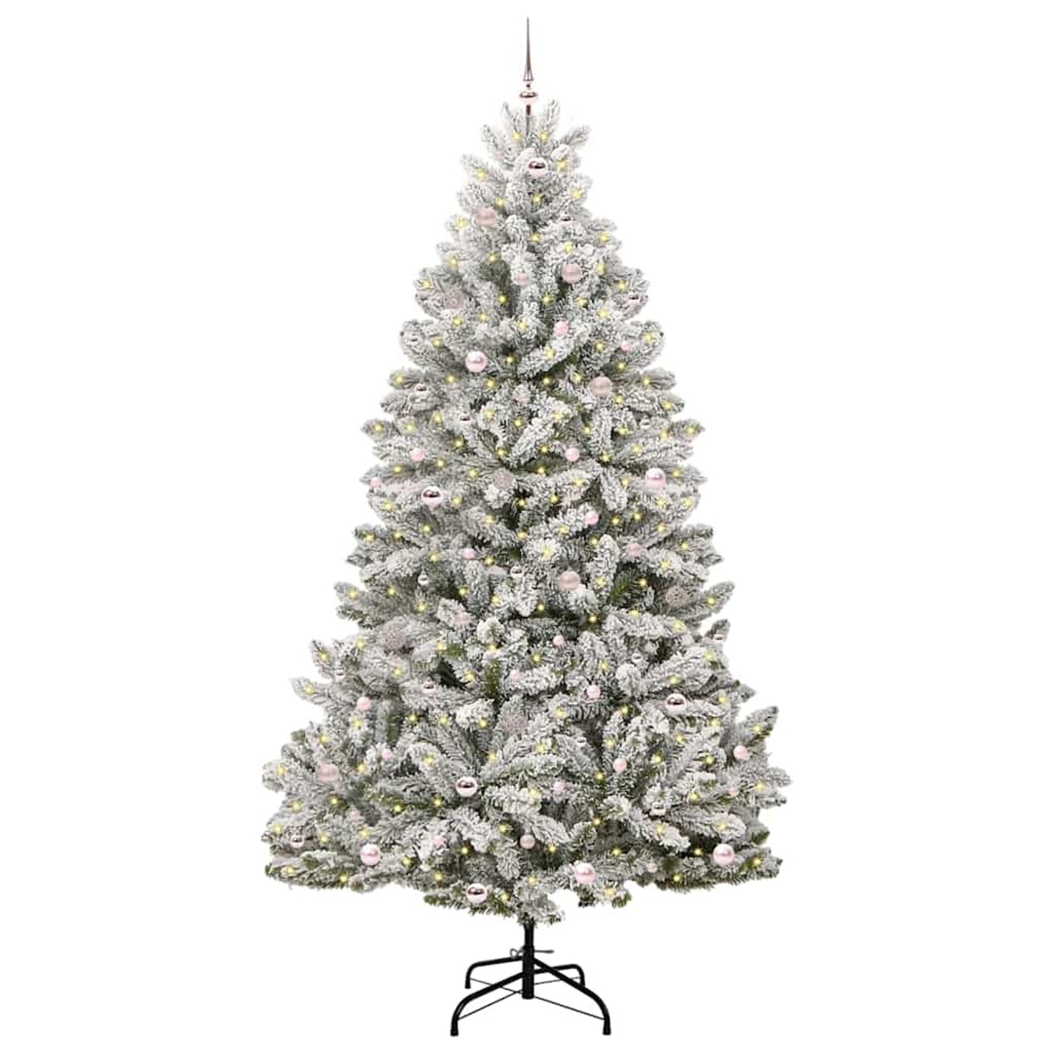 vidaXL Künstlicher Weihnachtsbaum Grün und Weiß 270 cm PVC und Metall 3395777