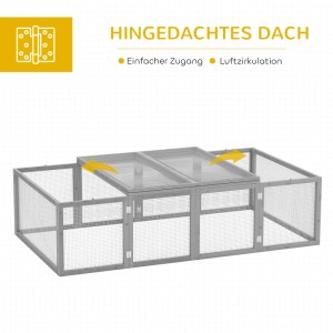 PawHut Hasenstall Tannenholz 181 x 100 x 48cm