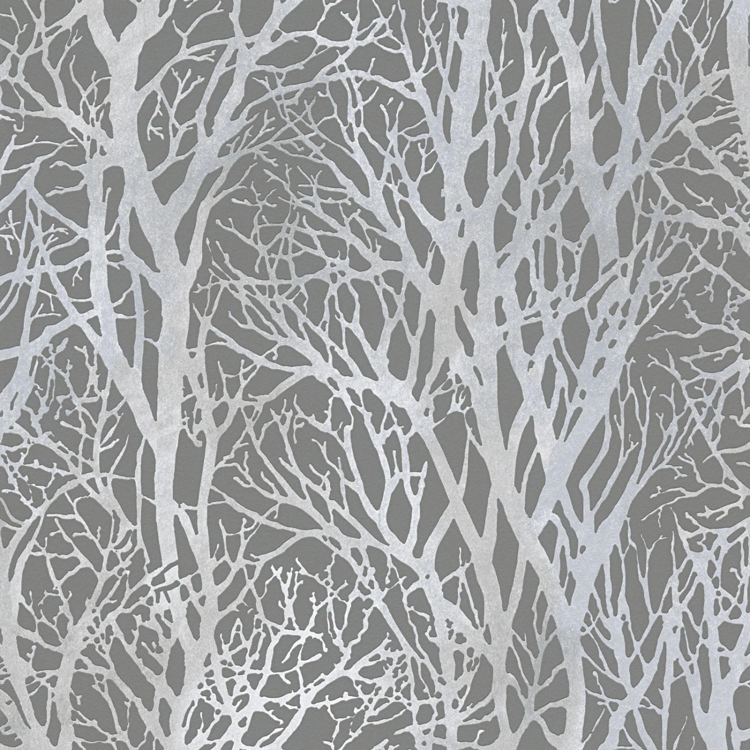 Bricoflor Graue Tapete mit Baum Muster Wald Tapete in anthrazit Ideal für Schlafzimmer und Esszimmer Moderne Vliestapete