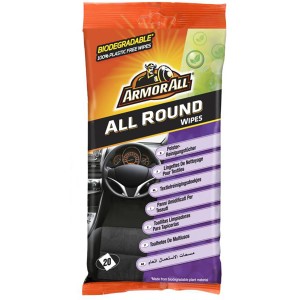 Armor All Reinigungstücher, 20 Stück, für die Autopflege. Reinigt Oberflächen im Auto schonend und effektiv.