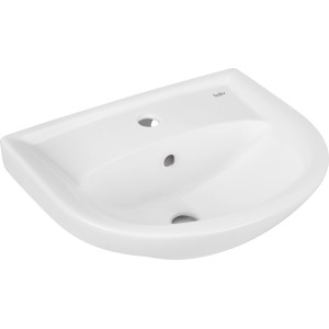 Weißes baliv Waschtisch Glasgow, 48 cm, für die Wandmontage im Badezimmer.