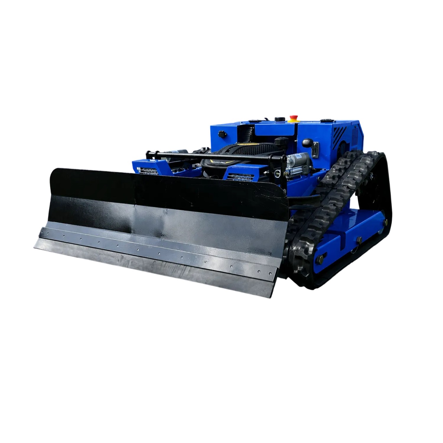 CARTIWELL Ferngesteuerter Motor-Rasenmäher CW-500 PLUS Blau Böschungsmäher mit Schneepflug