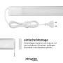 Oktaplex LED Unterbauleuchte, 90cm, neutralweißes Licht, Aluminiumgehäuse mit Schalter.