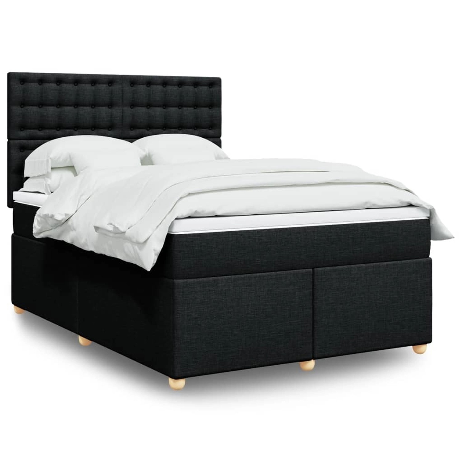 vidaXL Boxspringbett mit Matratze Schwarz 160x200 cm Stoff 3293647 günstig online kaufen