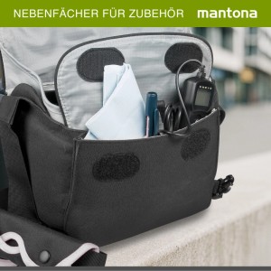Mantona Cool Bag Kameratasche Schwarz/Weiß Fototasche Kamera Umhängetasche
