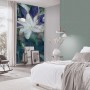 Erismann Fototapete Wild Bloom blau im Schlafzimmer, florales Wandbild mit Blüten.